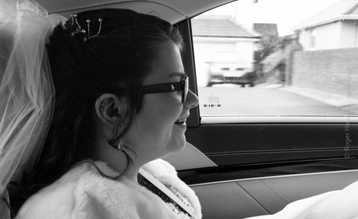 In the car on the way to the church Olympus 35DC, XP2