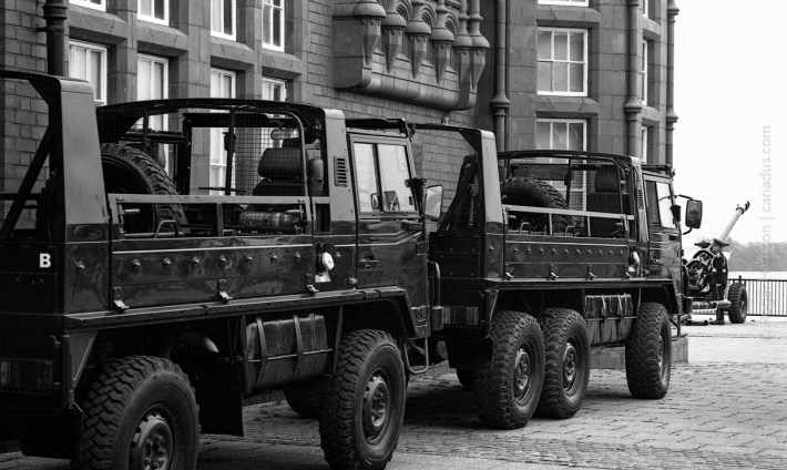 Not often you see armoured trucks parked in the Bay