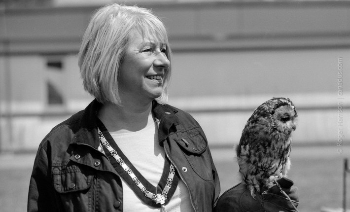 Cllr Cherie Jones, Deputy Mayor of Bridgend County Borough Council and friend G1, 90mm, XP2