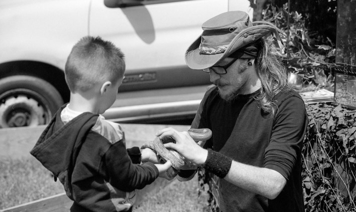People had the chance to get up close and personal to snakes if they dare G1, 90mm, XP2