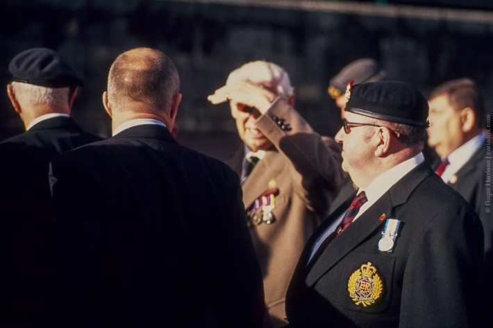 Veterans gathering for the parade (Olympus OM-4ti, 85mm)